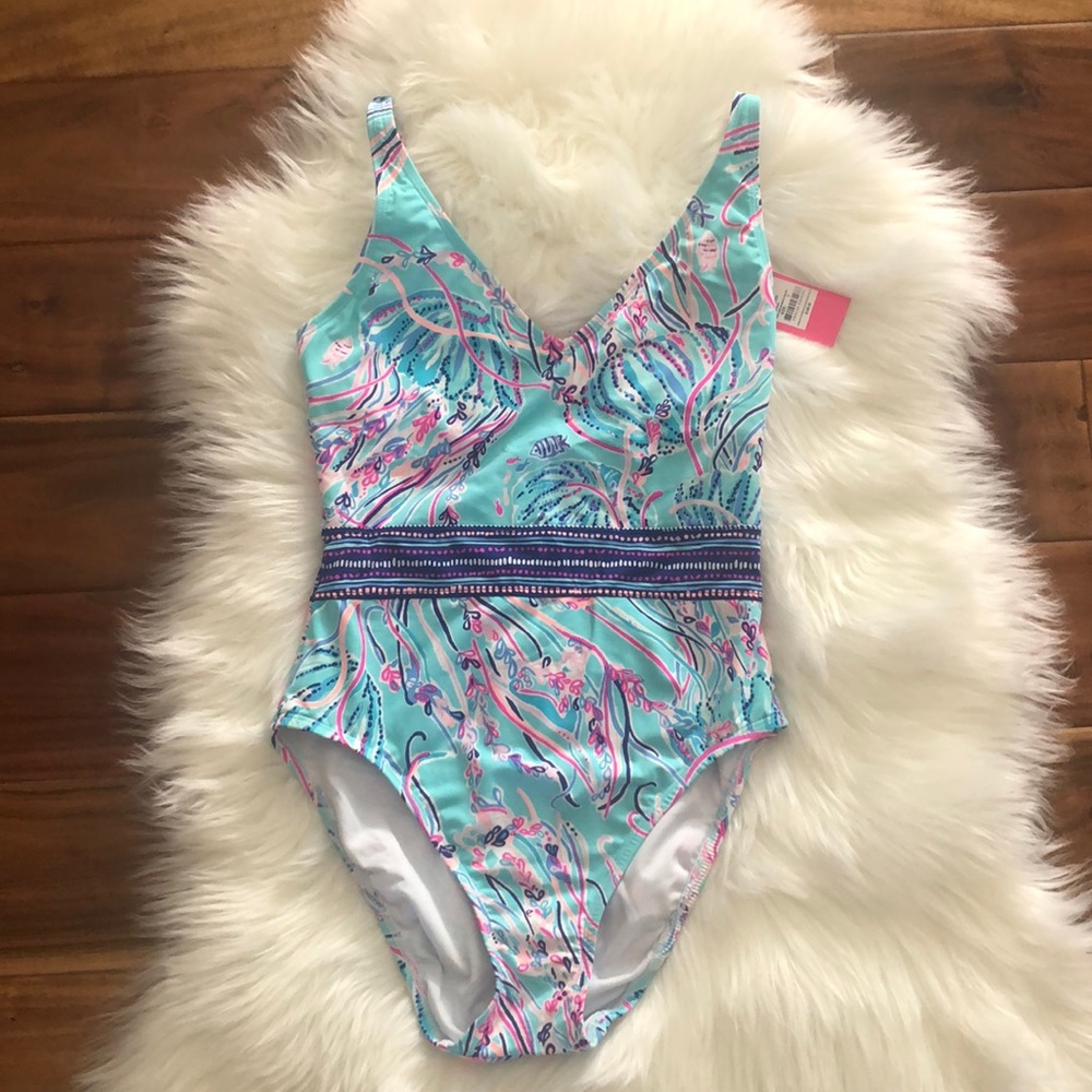 Lilly Pulitzer Riya One Piece Swimsuit NWT Sz 2 - Picture 4 of 10
